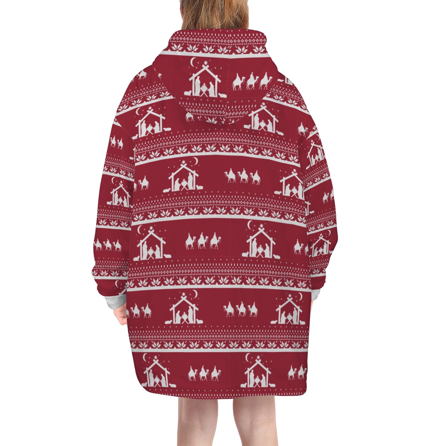 Christmas Nativity Kids Hoodie Blanket