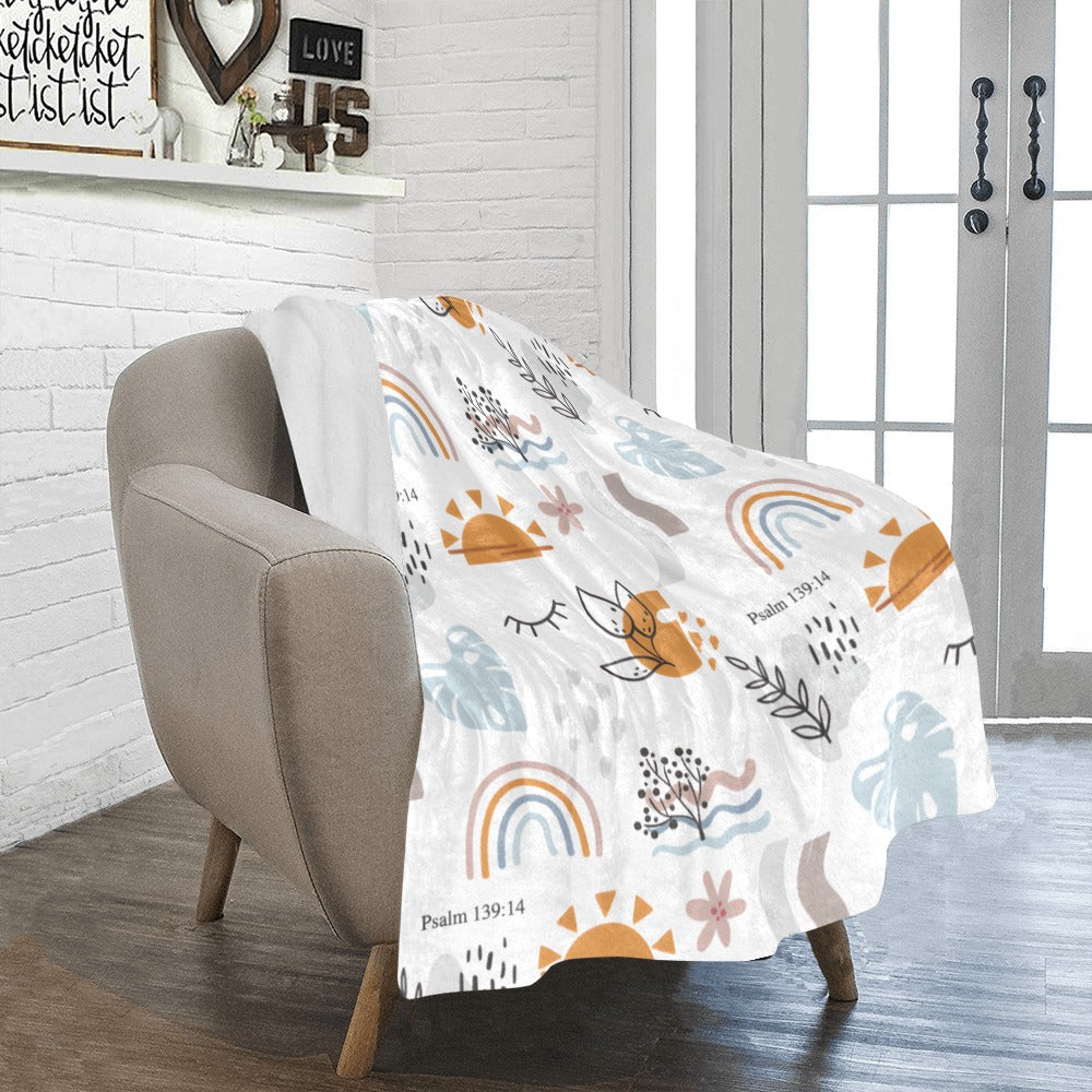 Psalm 139:14 - Wonderfully Made Fleece Blanket