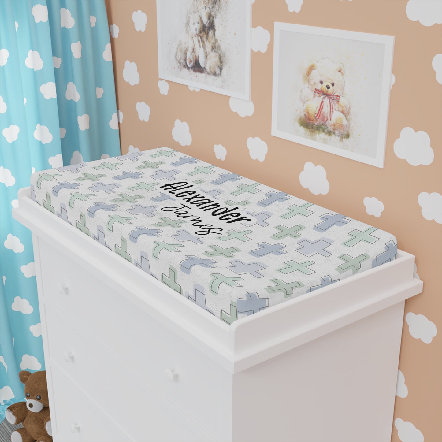 Personalized Rooted in Faith Changing Pad Cover