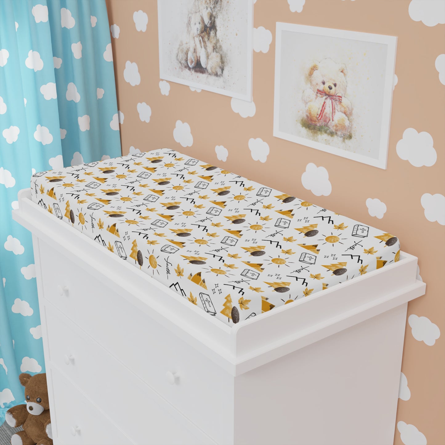 Faith Can Move Mountains Baby Changing Pad Cover