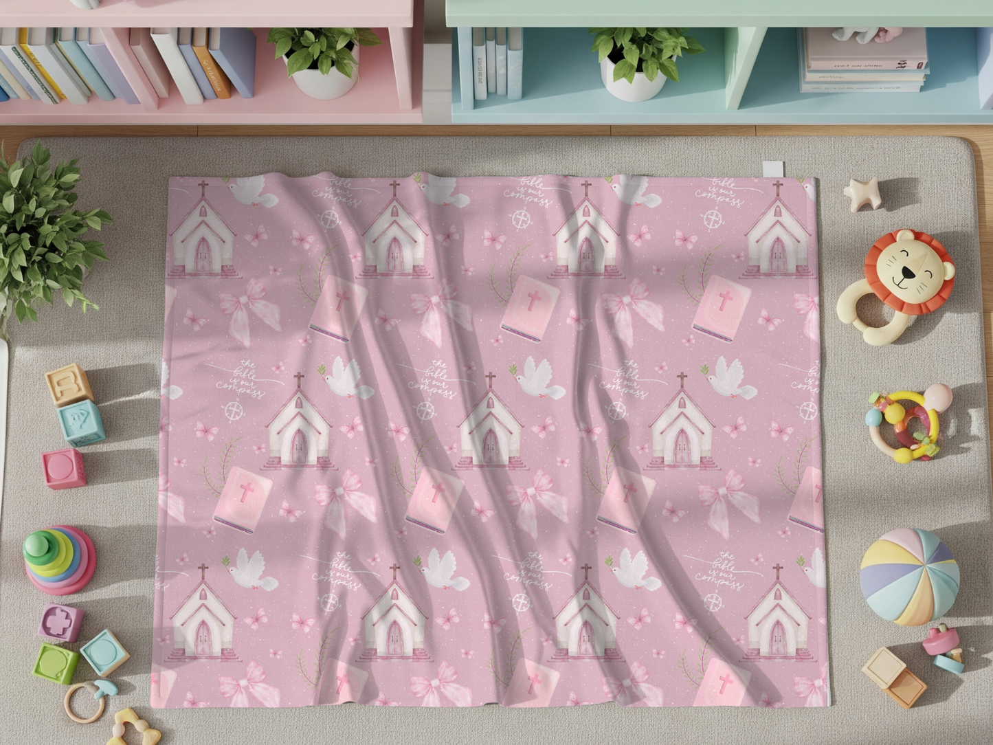 Bible Is Our Compass Swaddle Blanket