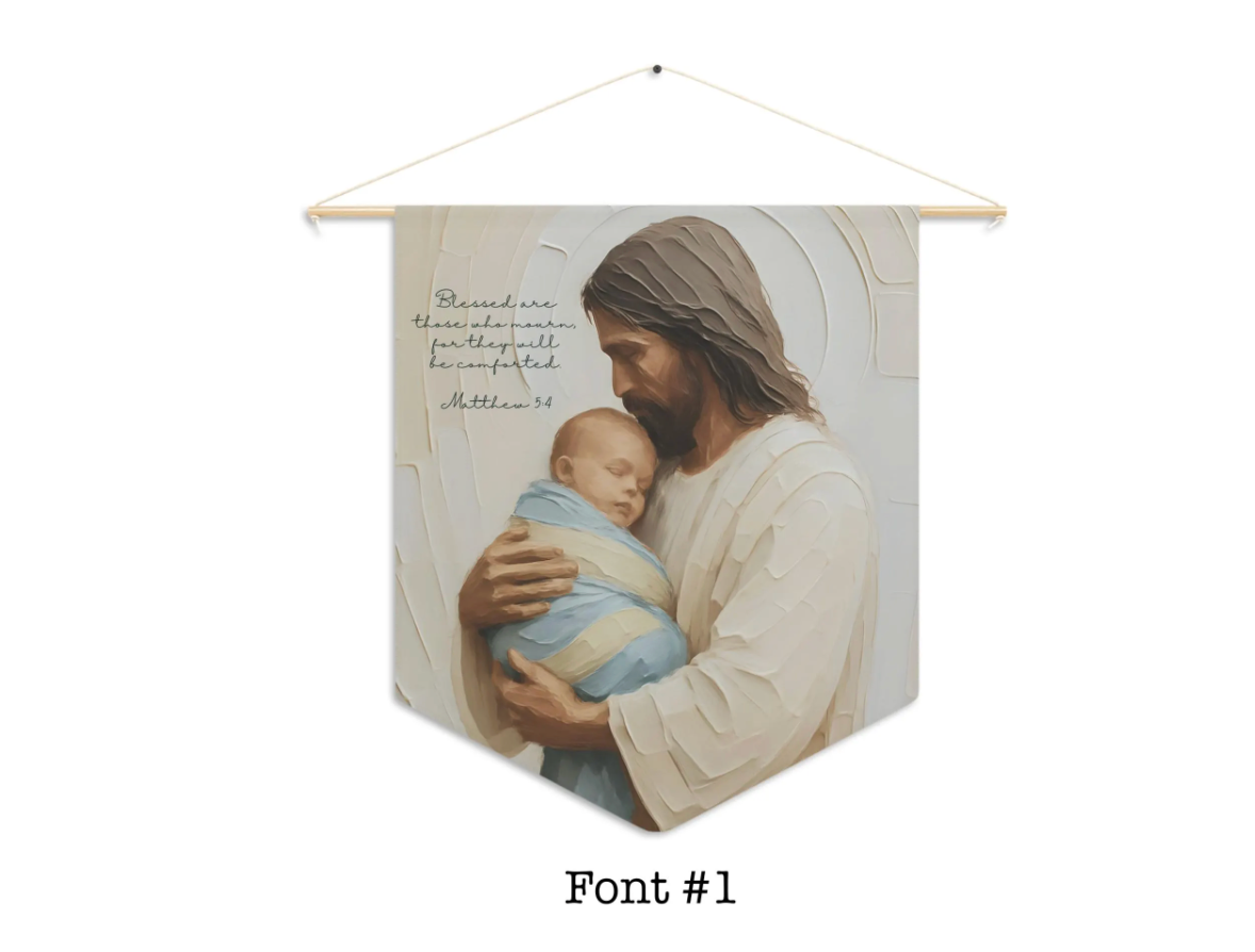 Jesus Holding Baby Child Loss Art