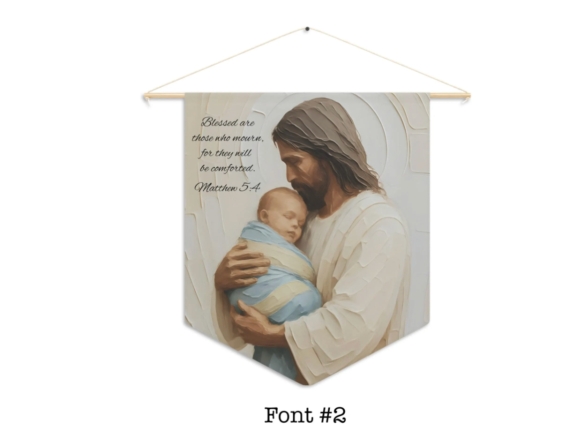 Jesus Holding Baby Child Loss Art