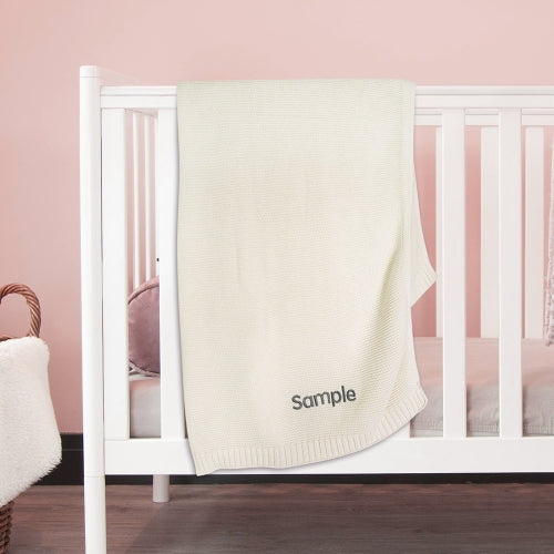 Embroidered Custom Knitted Baby Blanket