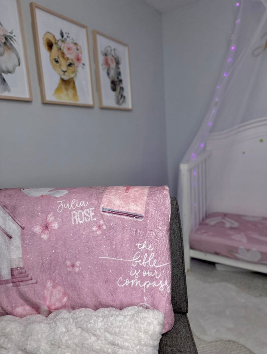 Personalized Bible is Our Compass Minky Blanket