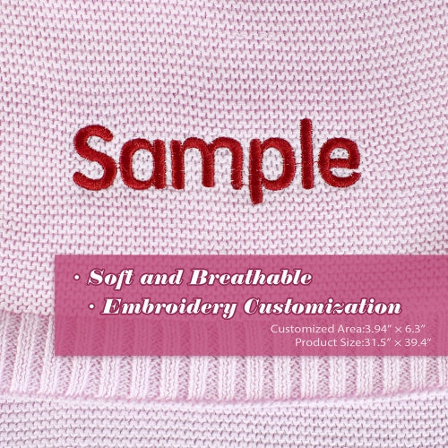Embroidered Custom Knitted Baby Blanket