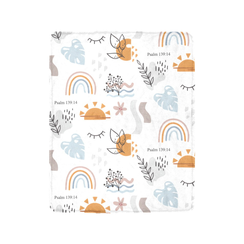Psalm 139:14 - Wonderfully Made Fleece Blanket