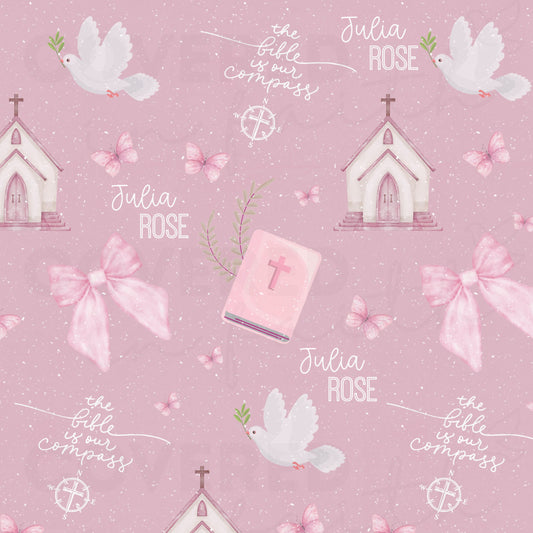 Personalized Bible is Our Compass Crib Sheet