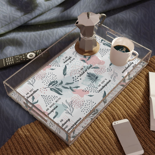 Interchangeable Insert Inspirational Acrylic Tray