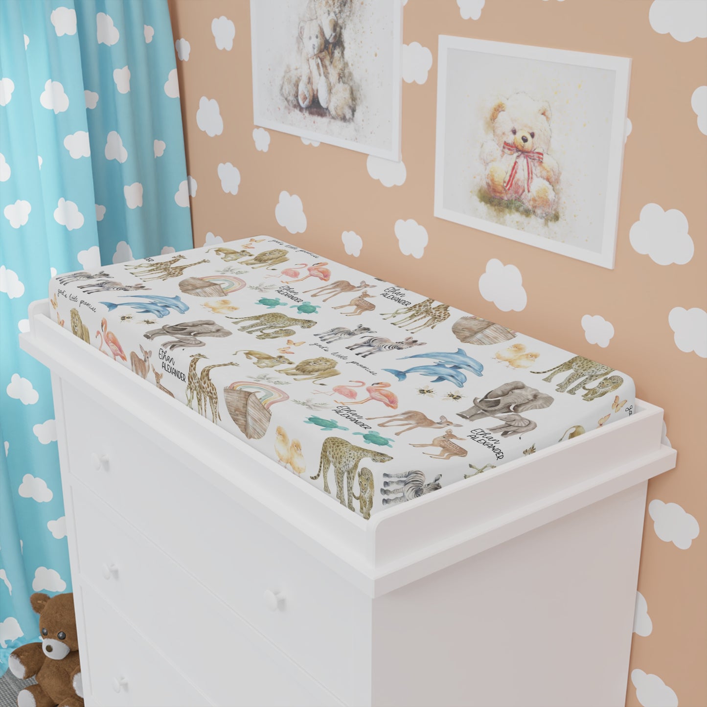Personalized God's Little Promise Changing Pad Cover