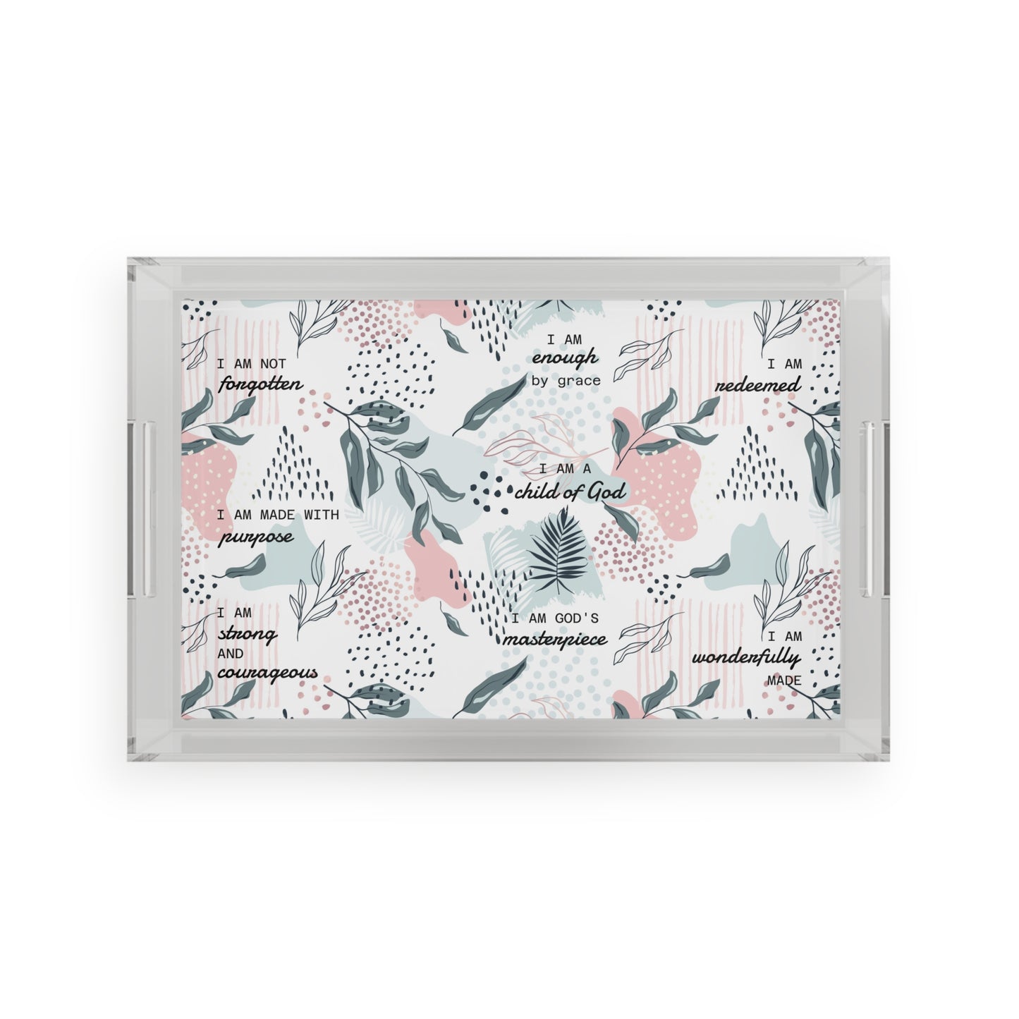 Interchangeable Insert Inspirational Acrylic Tray