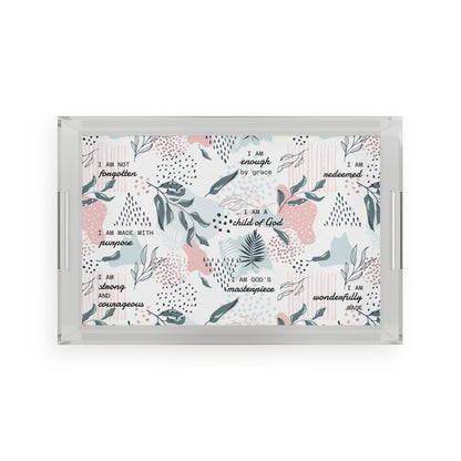 Interchangeable Insert Inspirational Acrylic Tray