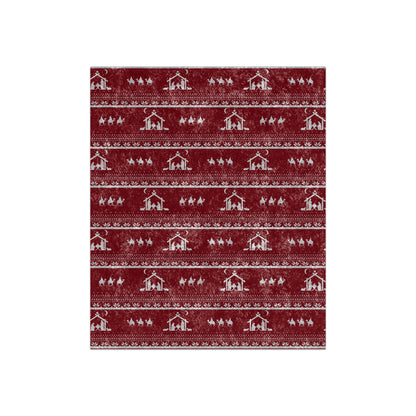 Christmas Nativity Crushed Velvet Blanket