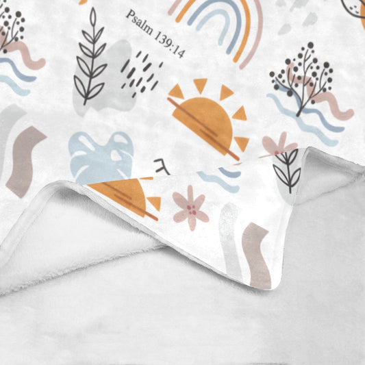 Psalm 139:14 - Wonderfully Made Fleece Blanket