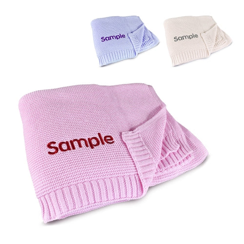 Embroidered Custom Knitted Baby Blanket