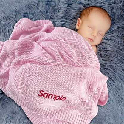 Embroidered Custom Knitted Baby Blanket