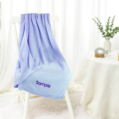 Embroidered Custom Knitted Baby Blanket