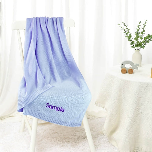 Embroidered Custom Knitted Baby Blanket