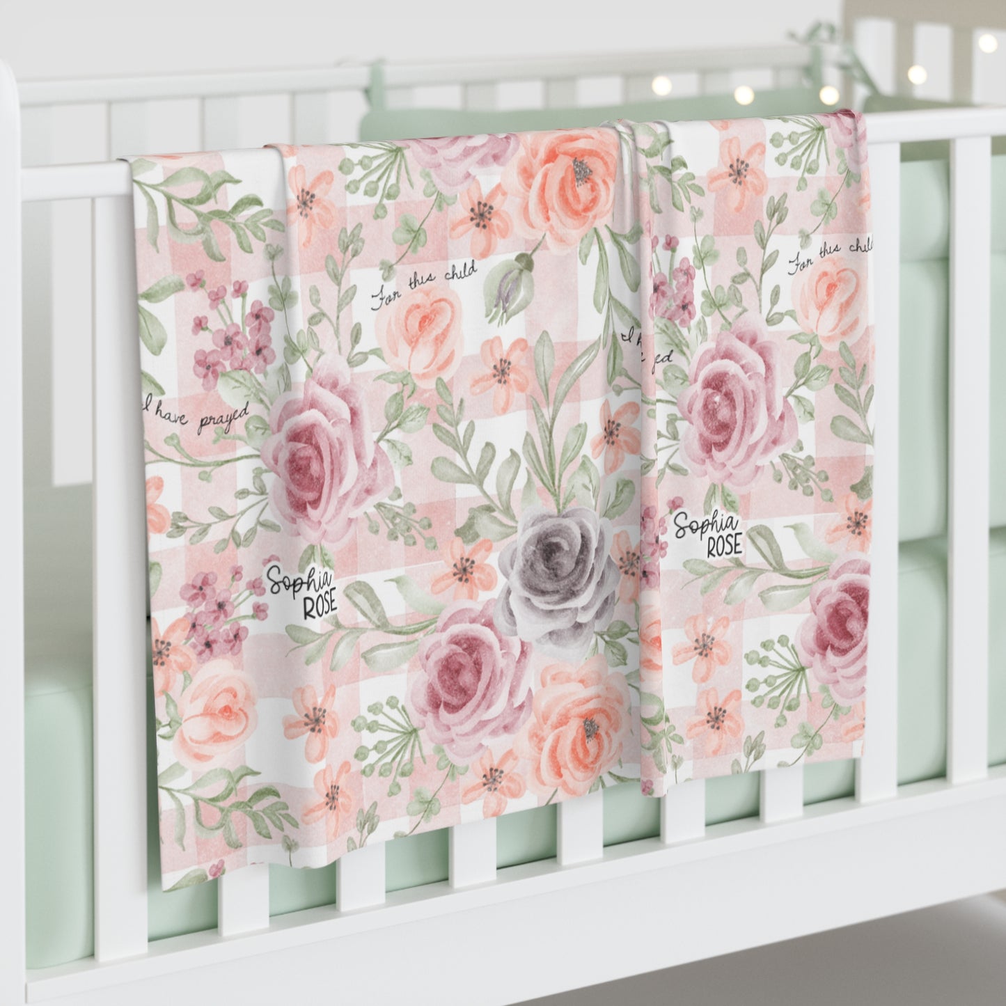 Personalized For This Child I Have Prayed Baby Swaddle Blanket