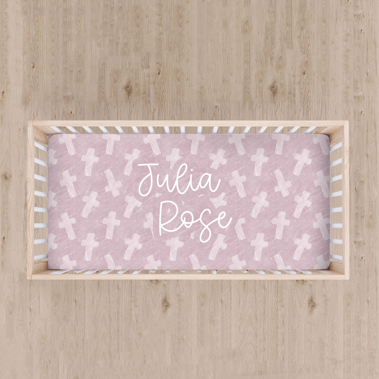 Personalized Covered in Grace Standard Crib Sheet