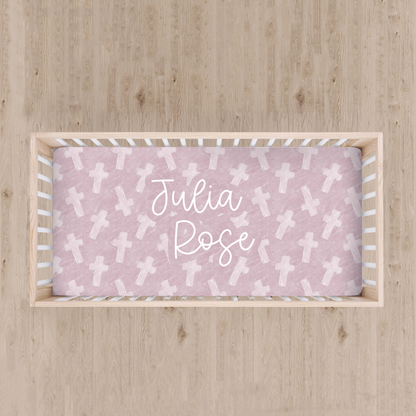 Personalized Covered in Grace Standard Crib Sheet
