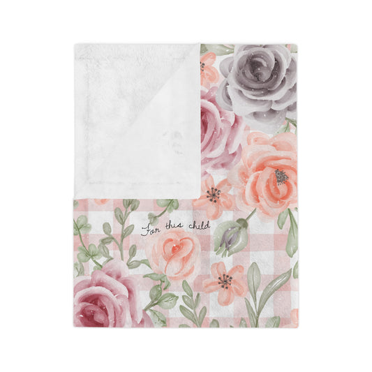 For This Child I Have Prayed Minky Blanket