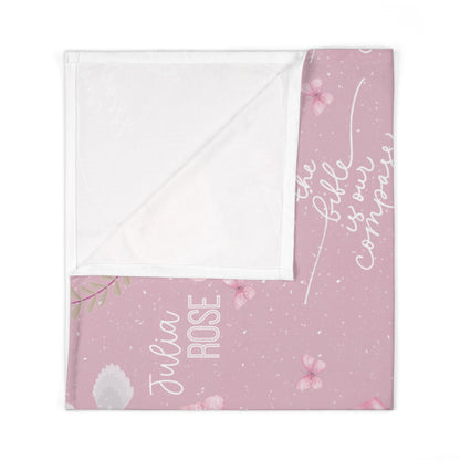 Personalized Bible is Our Compass Baby Swaddle Blanket