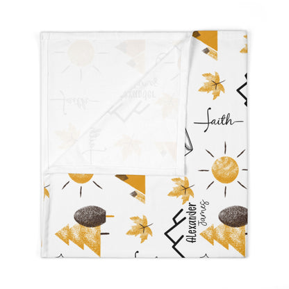 Personalized Faith Can Move Mountains Baby Swaddle Blanket