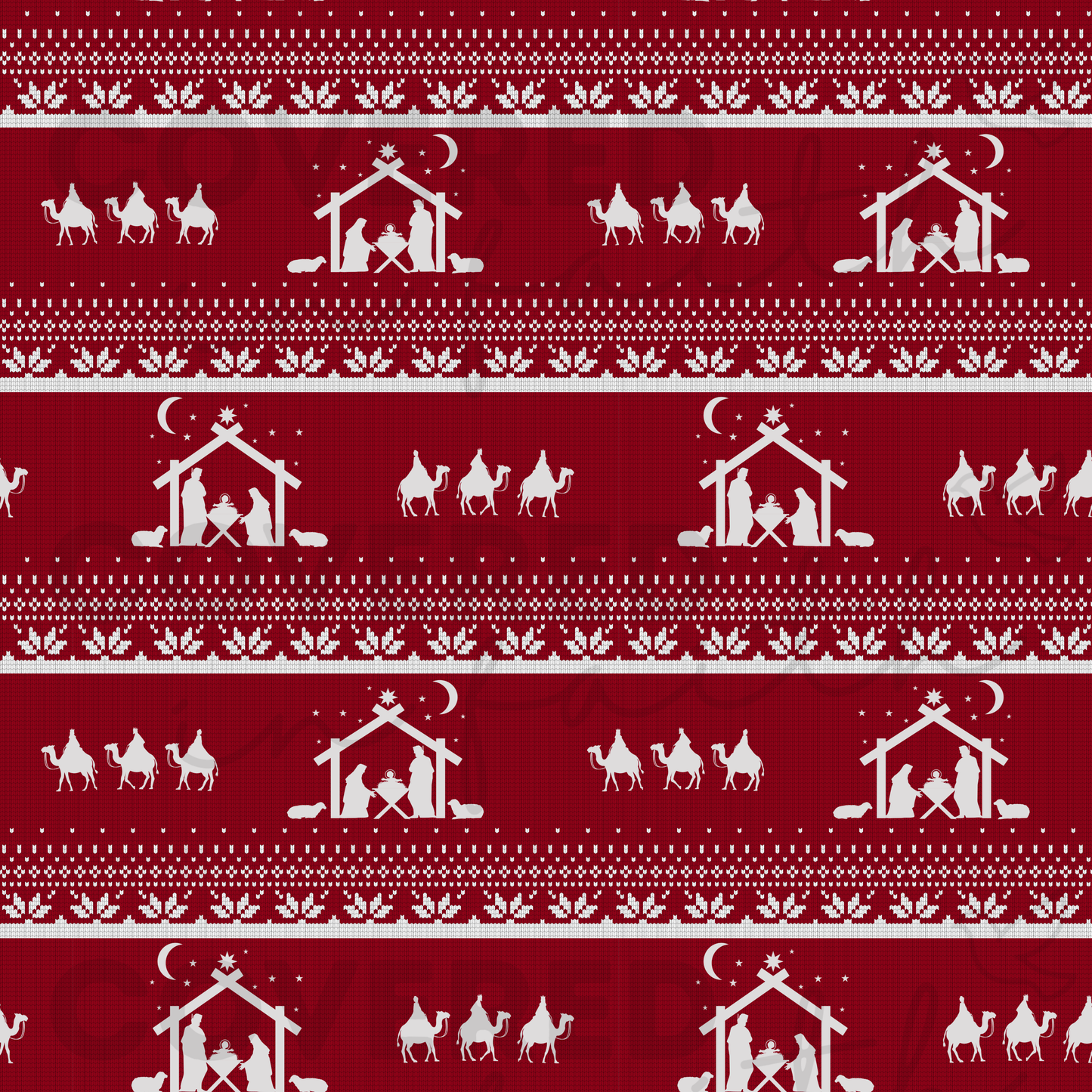 Christmas Nativity Crushed Velvet Blanket