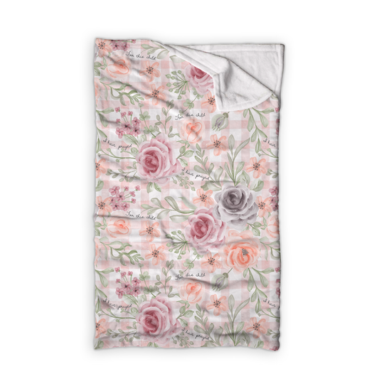 For This Child I Have Prayed Minky Sleeping Bag