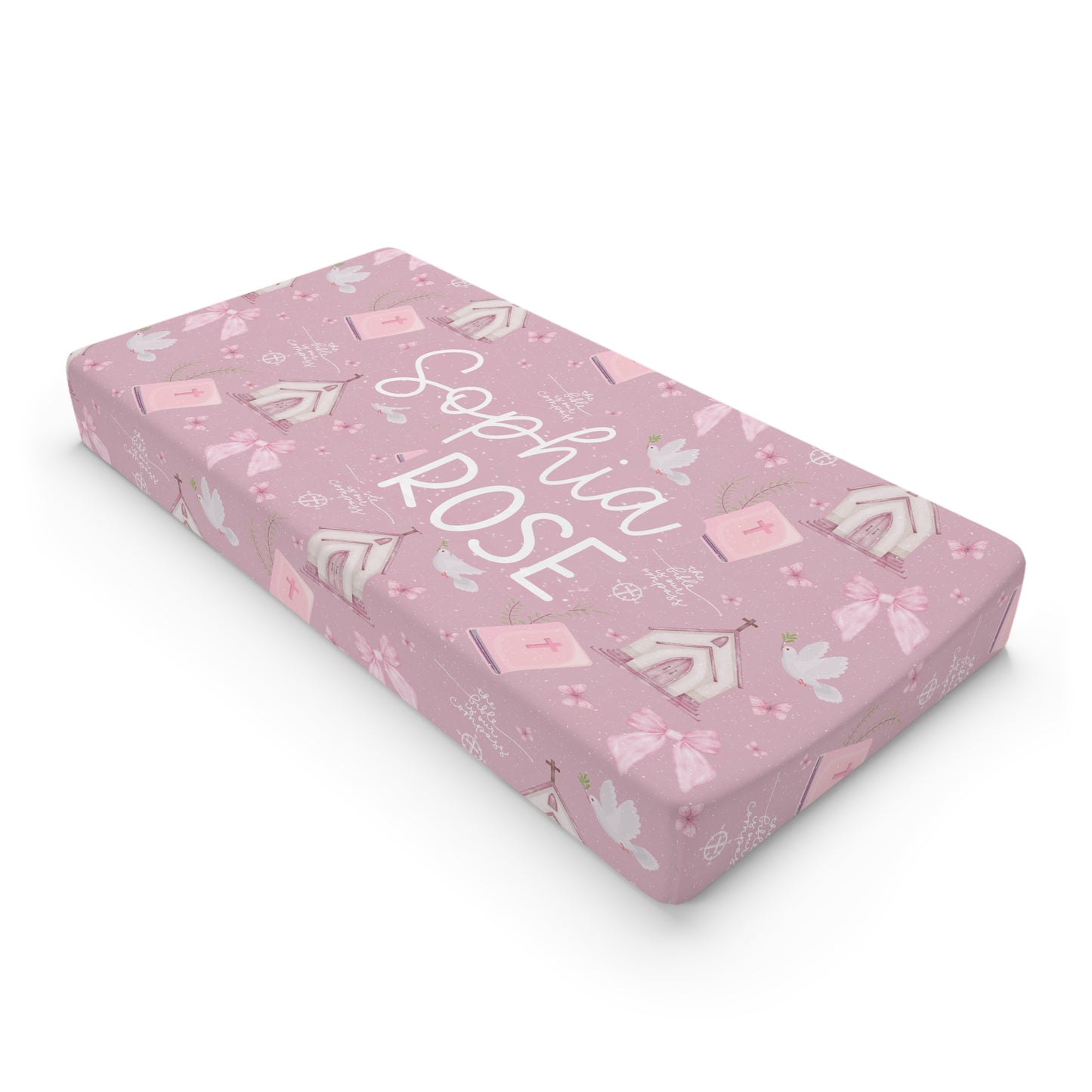 Personalized Bible is Our Compass Baby Changing Pad Cover