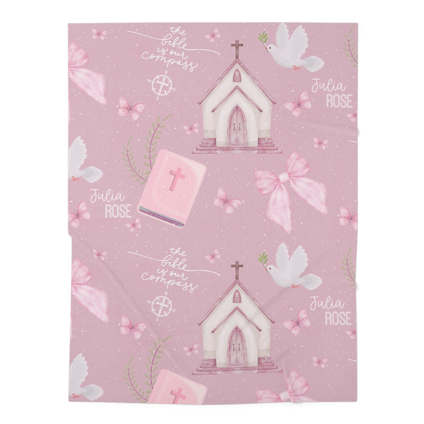 Personalized Bible is Our Compass Baby Swaddle Blanket