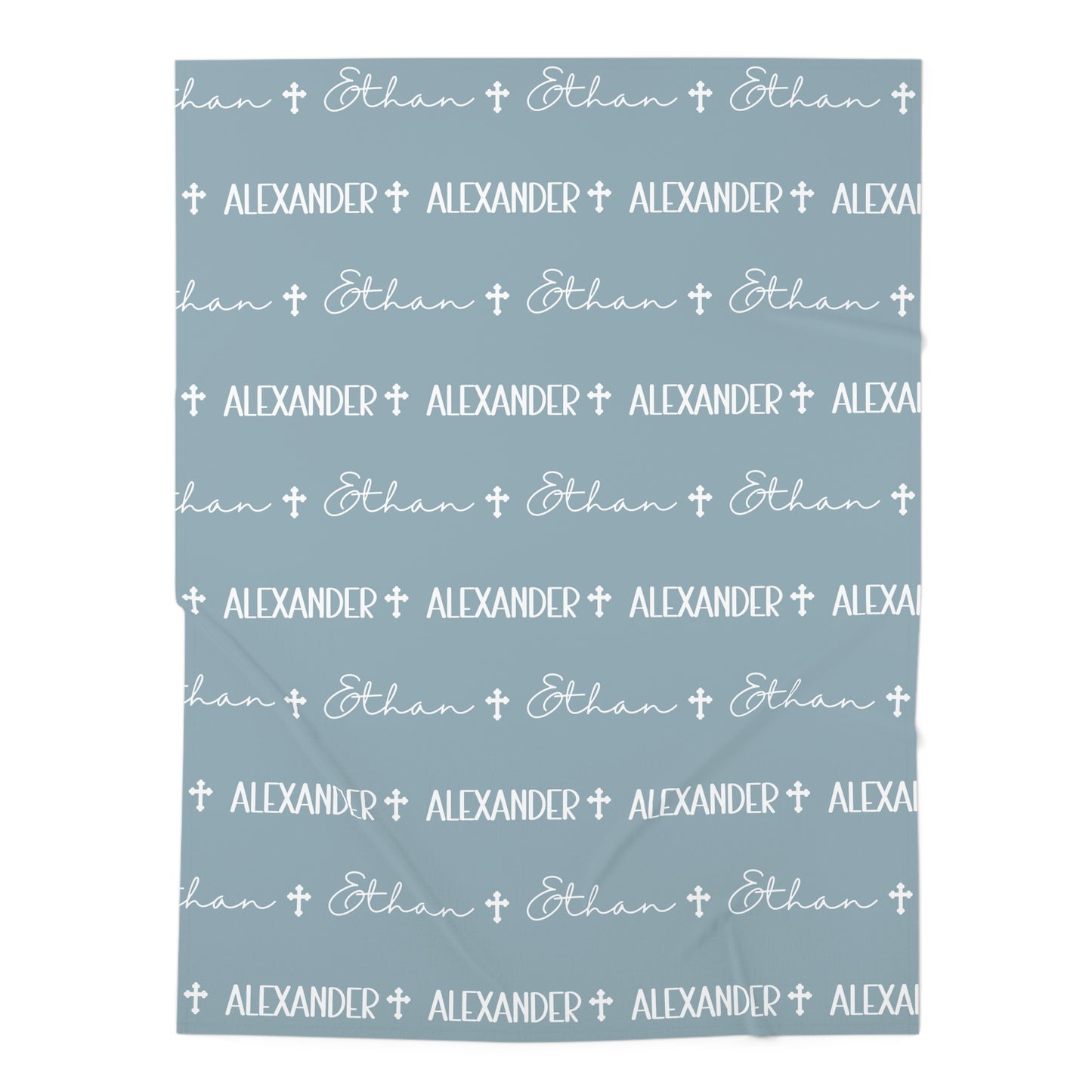 Personalized Blue Baby Name Swaddle Blanket