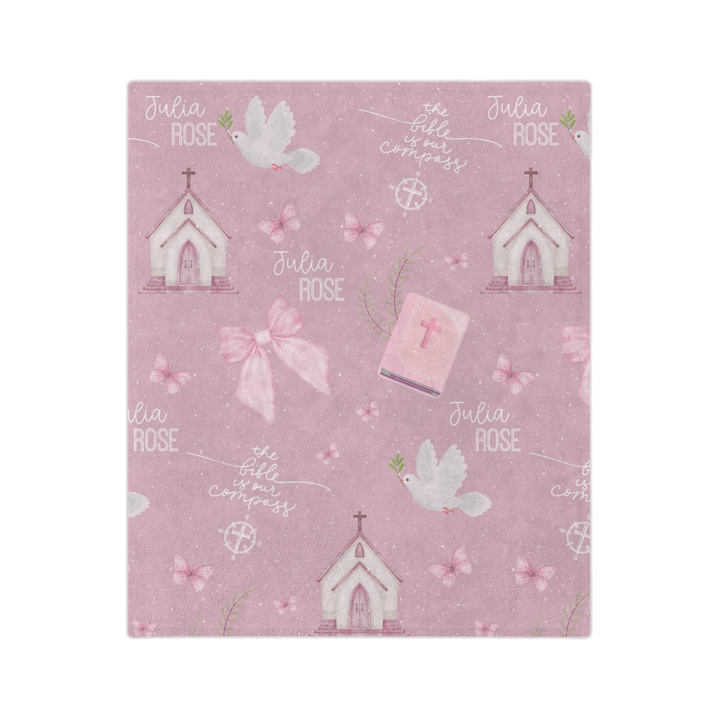 Personalized Bible is Our Compass Minky Blanket