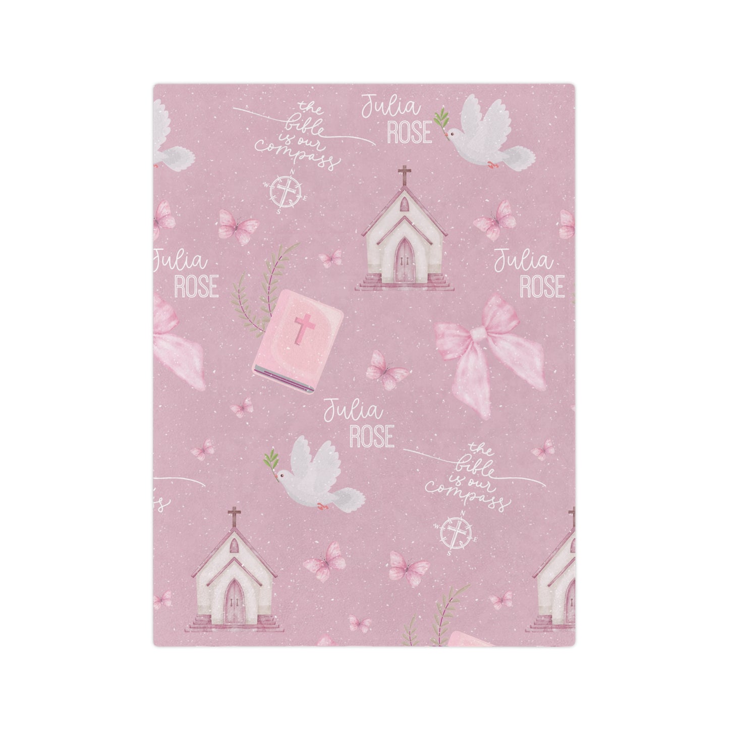 Personalized Bible is Our Compass Minky Blanket