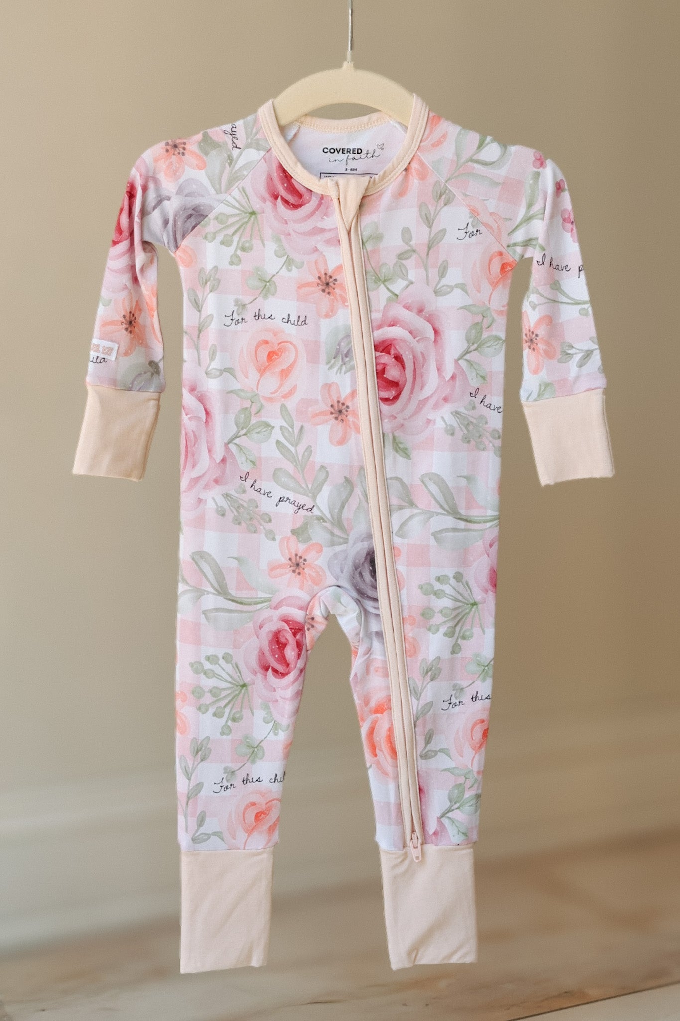 For This Child I Prayed Bamboo Footie | 1 Samuel 1:27 Floral PJs