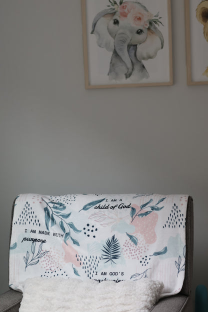 I Am Bible Verse Plush Blanket
