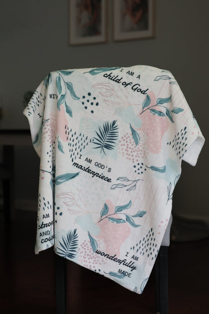 I Am Bible Verse Plush Blanket