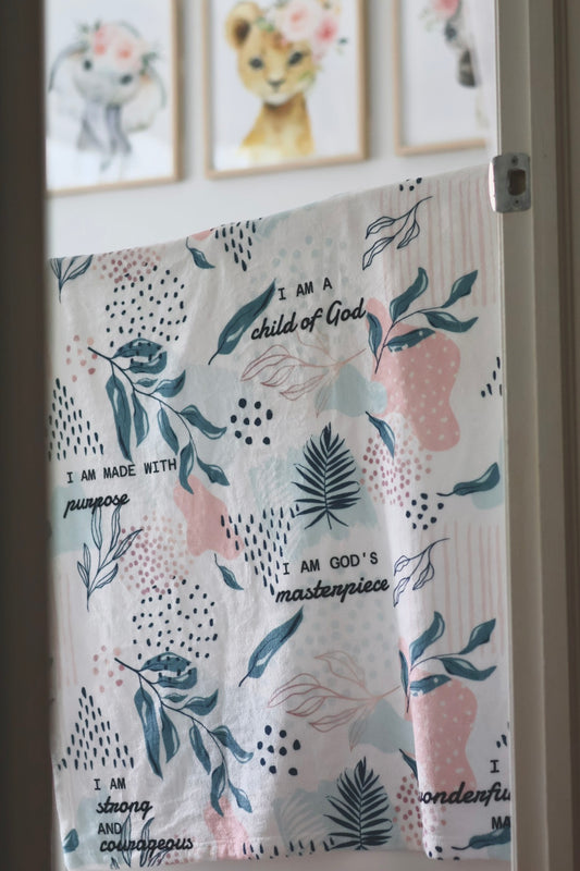 I Am Bible Verse Plush Blanket