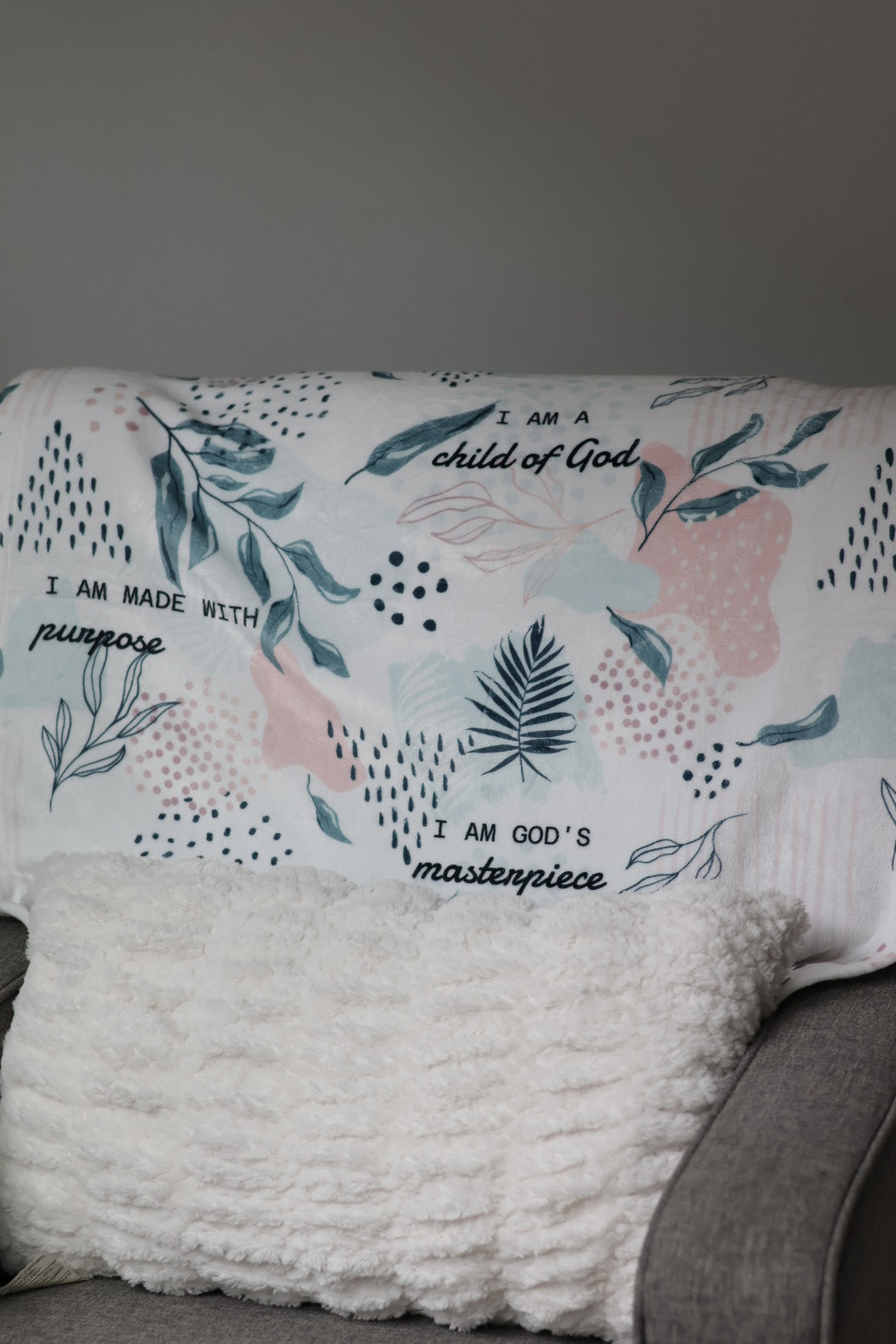 I Am Bible Verse Plush Blanket