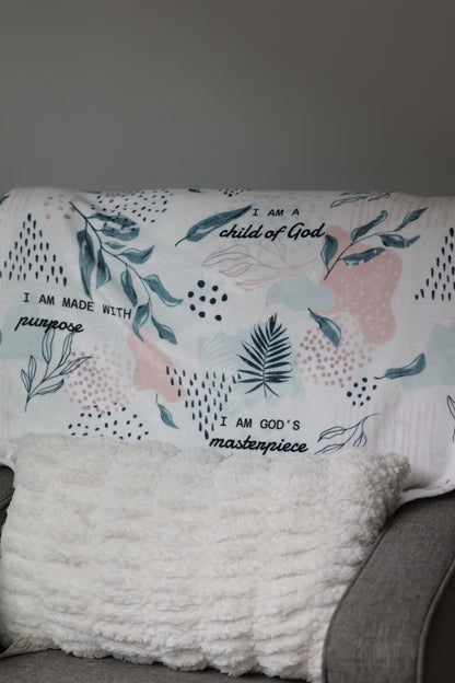 I Am Bible Verse Plush Blanket
