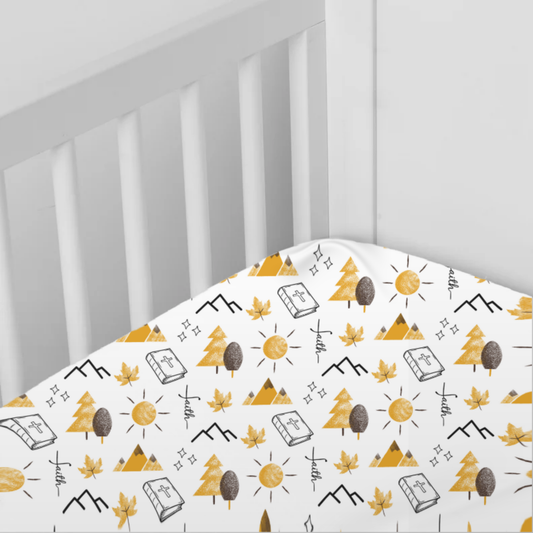 Faith Can Move Mountains Standard Crib Sheet