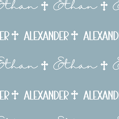 Personalized Blue Baby Name Swaddle Blanket