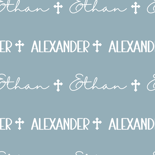 Personalized Blue Baby Name Swaddle Blanket