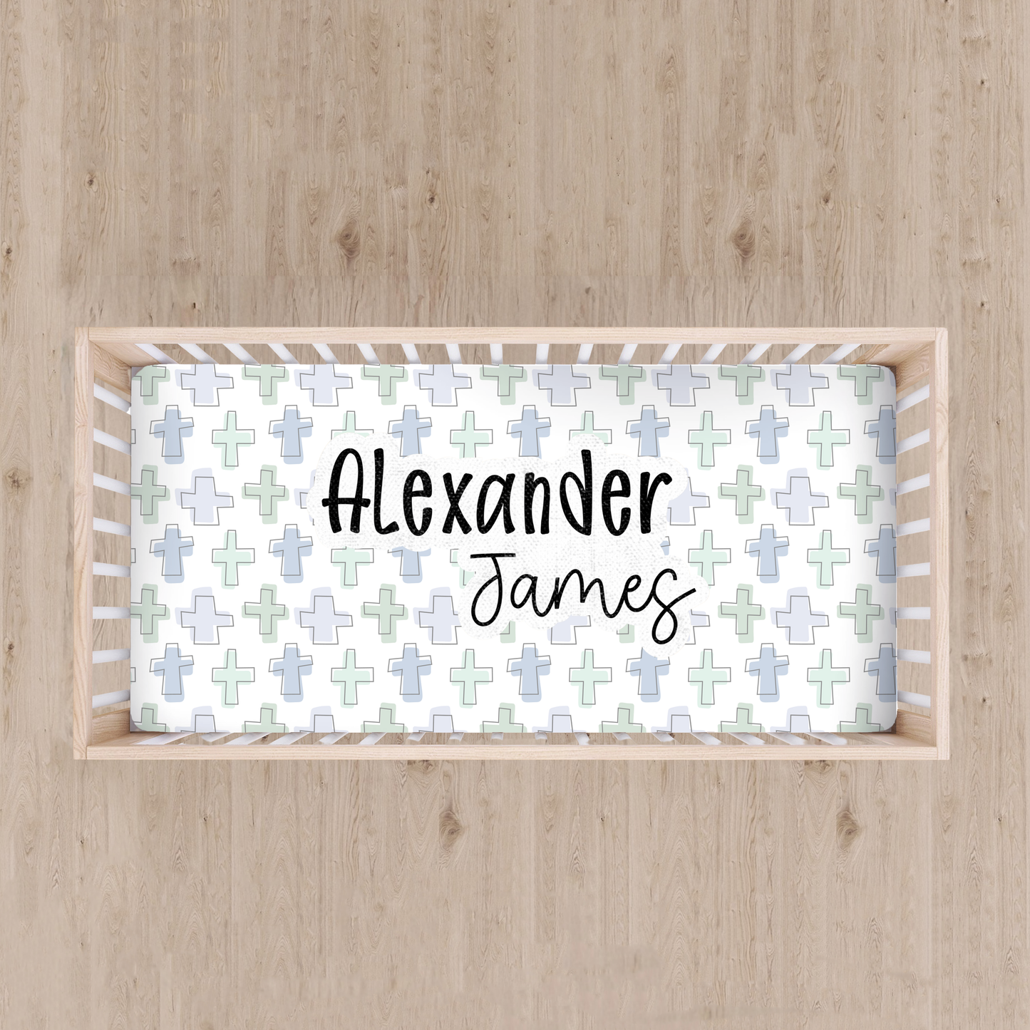 Personalized Rooted in Faith Crib Sheet