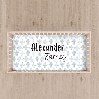 Personalized Rooted in Faith Crib Sheet