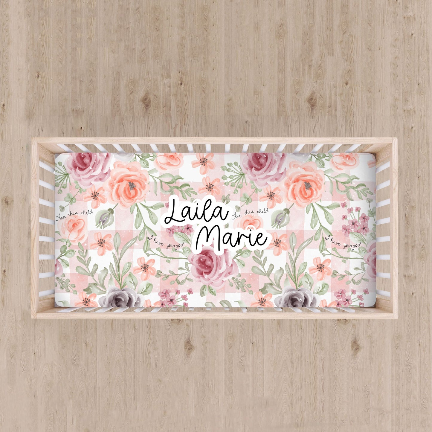 Personalized For This Child I Have Prayed Crib Sheet