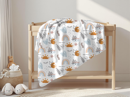Psalm 139:14 - Wonderfully Made Fleece Blanket
