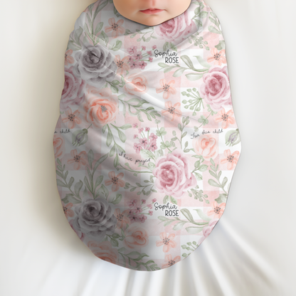 Personalized For This Child I Have Prayed Baby Swaddle Blanket
