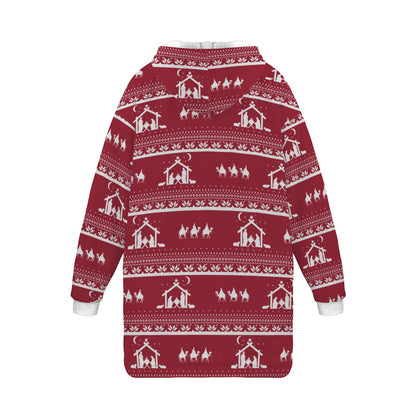 Christmas Nativity Kids Hoodie Blanket